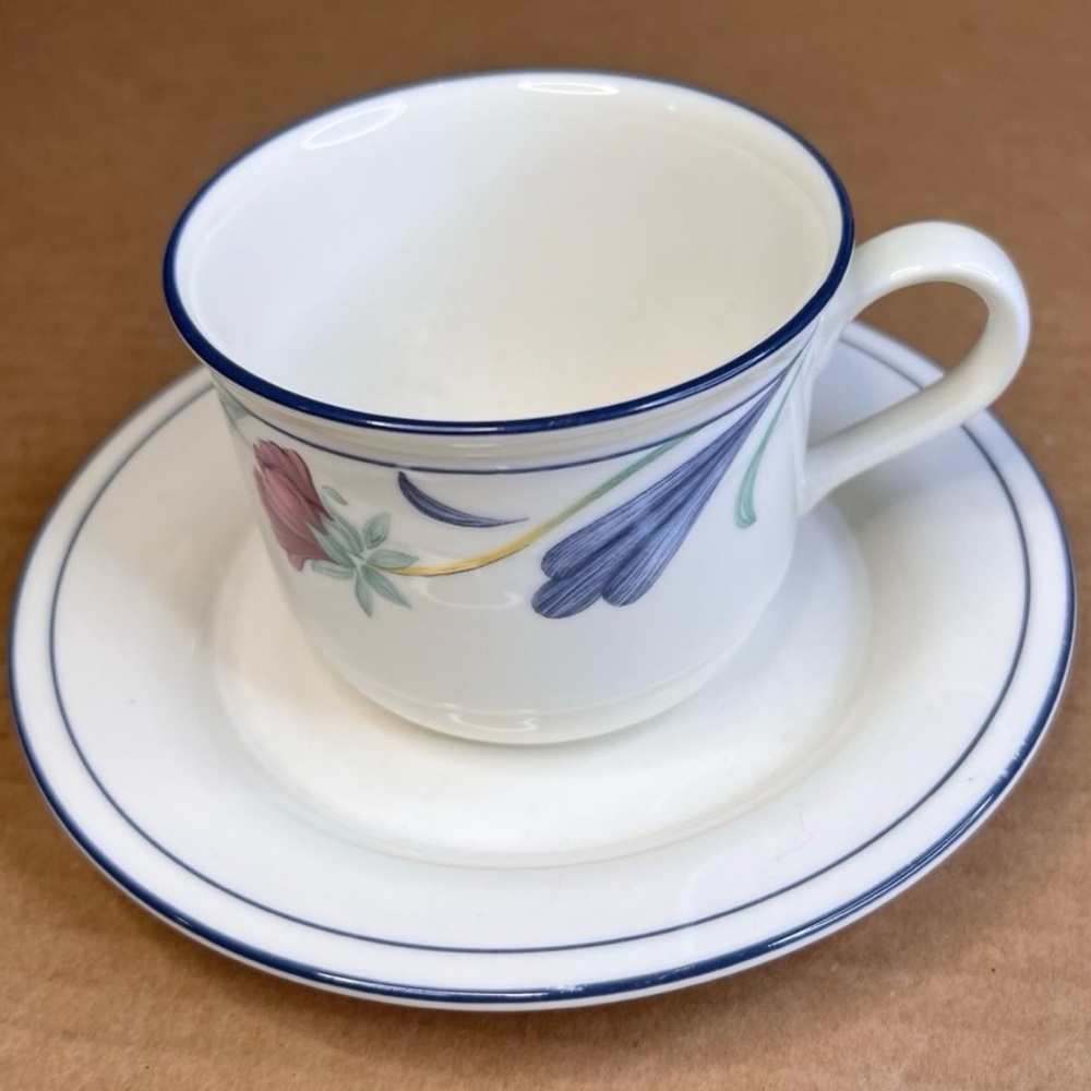 3 sets Lenox Poppies on Blue Cup & Saucer FREE Shipping